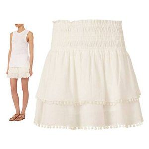 Apiece Apart SS/16 Analisa White Pom Pom Edge Mini Skirt